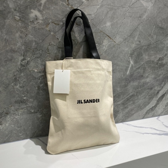 🆕Jil Sander🧿 Natural Logo Linen Tote Bag - Picture 1 of 5